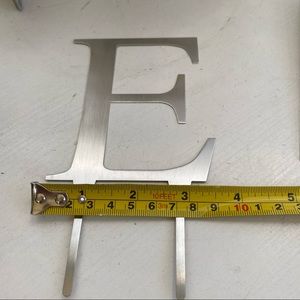 Flat Brushed Silver Metal Letter Cake Topper